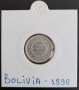 Сребърна монета Боливия 10 Сентавос 1890 г., снимка 1