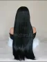 Права черна перука с бретон, снимка 5