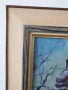 61х53см/абстрактна картина масло върху платно/градски пейзаж-зима-фонтан/дървена рамка, снимка 7