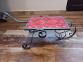 метален цветарник ръчна количка с керамичен плот , снимка 1 - Декорация за дома - 44648372