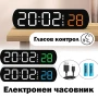 Електронен настолен LED часовник с термометър аларма постоянно светещ на ток USB за дома офиса нов, снимка 1