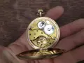 Стар позлатен швейцарски джобен часовник, снимка 4