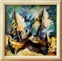 Картина, лодки, худ. Андрей Станишев, 1996 г., снимка 1