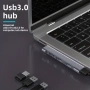 USB 3.0 хъб с 4 порта, 5Gbps, пренос на данни, мулти сплитер OTG за PC лаптоп ноутбук, снимка 3