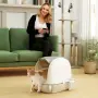 PawHut Котешка тоалетна от неръждаема стомана с капак, снимка 9