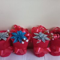 Коледни букетчета с Коледна звезда ,15см -2.50лв, снимка 2 - Декорация за дома - 38707244
