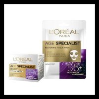 Крем за лице L'Oréal 55+, Day Rich Texture, 50 ml+ Маска за лице  L'Oréal 55+, Day Rich Texture, снимка 8 - Козметика за лице - 41401979