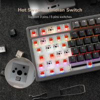 Нова RK M75 Игрова Механична RGB Клавиатура Безжична OLED Бутон, снимка 8 - Клавиатури и мишки - 44583411