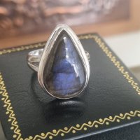 Сребърен пръстен 925 проба с лабрадорит, снимка 1 - Пръстени - 41832485