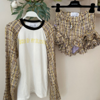 букле  елегантен оригинален сет комплект от две части блуза и къси панталони къдрици Natasha Zinko, снимка 2 - Костюми - 44922473