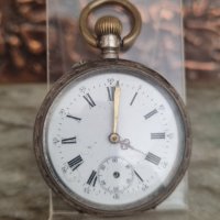 Антикварен механичен джобен сребърен часовник Swiss Galonne 800 silver , снимка 11 - Джобни - 42179092