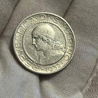 5 лири 1932 г, Сан Марино - сребърна монета, снимка 6 - Нумизматика и бонистика - 40994634