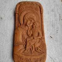 Стара восъчна икона религия богородица, снимка 2 - Антикварни и старинни предмети - 36129201