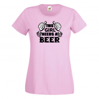 Дамска тениска This Girl Needs A Beer 3,Празник,Бира,Бирфест,Beerfest,Подарък,Изненада, снимка 8 - Тениски - 36376369