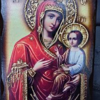 Икона на платно А5 на Пресвета Майка Богородица Закрилница - ръчна изработка . Модели А , Б и В. , снимка 4 - Икони - 42689489