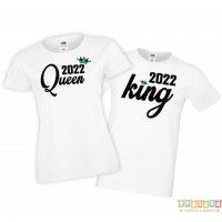 Тениски за влюбени King Queen 1, снимка 3 - Тениски - 35719599