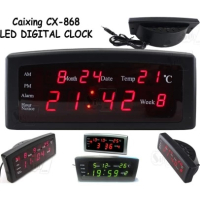 LED цифров часовник CX-868 с големи цифри, час, дата, аларма и температура, снимка 1 - Други стоки за дома - 44789238