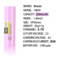 LiitoKala®™ 3.7v 30Q 30Q-N Li-Ion Батерии 18650 с Пластинка или БЕЗ 30A 3000mAh Взривозащитен Клапан, снимка 3 - Аксесоари за електронни цигари - 42533811