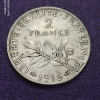 2 франка 1915 година сребро, снимка 3 - Нумизматика и бонистика - 41522961