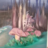 "Вълшебната гора" - авторска картина с маслени бои, снимка 2 - Картини - 44212821