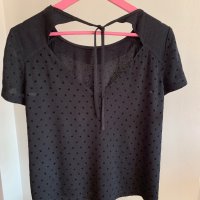 Нова черна блуза размер S, снимка 12 - Тениски - 41328743