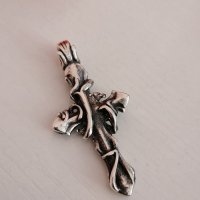 Уникален сребърен кръст, снимка 2 - Колиета, медальони, синджири - 39875785