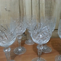 Кристални чаши за вино Чехословакия, снимка 3 - Антикварни и старинни предмети - 36075199