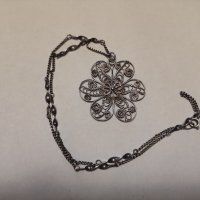 Стар сребърен синджир (177), снимка 1 - Колиета, медальони, синджири - 41926750