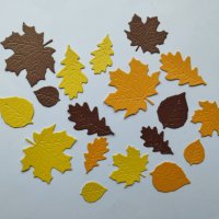 Елементи от хартия есенни листа 18 бр, снимка 3 - Други - 42546525