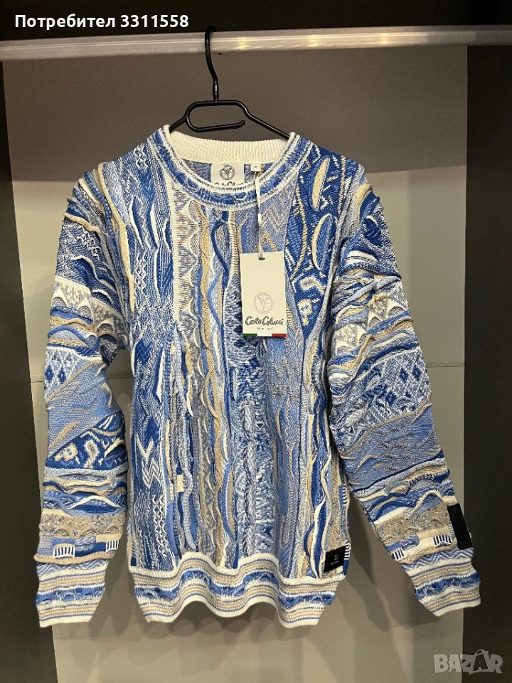 Carlo Colucci Пуловер - светло син M/L, снимка 1