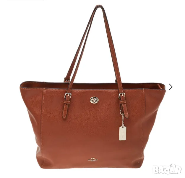 Coach Кафява кожена чанта с катарама оригинална , снимка 1