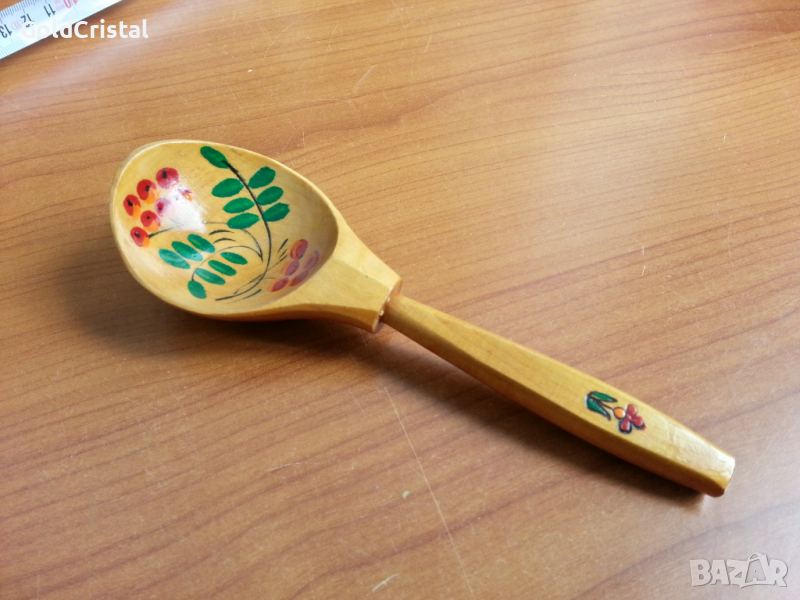 Руска дървена лъжица черпак, снимка 1
