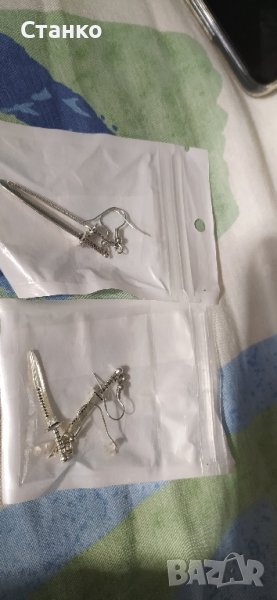 обеци, два комплекта  - саби, мечове , снимка 1