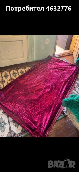 Плюшен плат винен цвят размери 1.30/10.00, снимка 1
