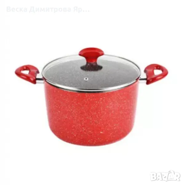 Тенджера Voltz OV54418A24D, 3.4л./9.5л., Дълбока, Мраморно покритие, Индукция, Червен, снимка 1