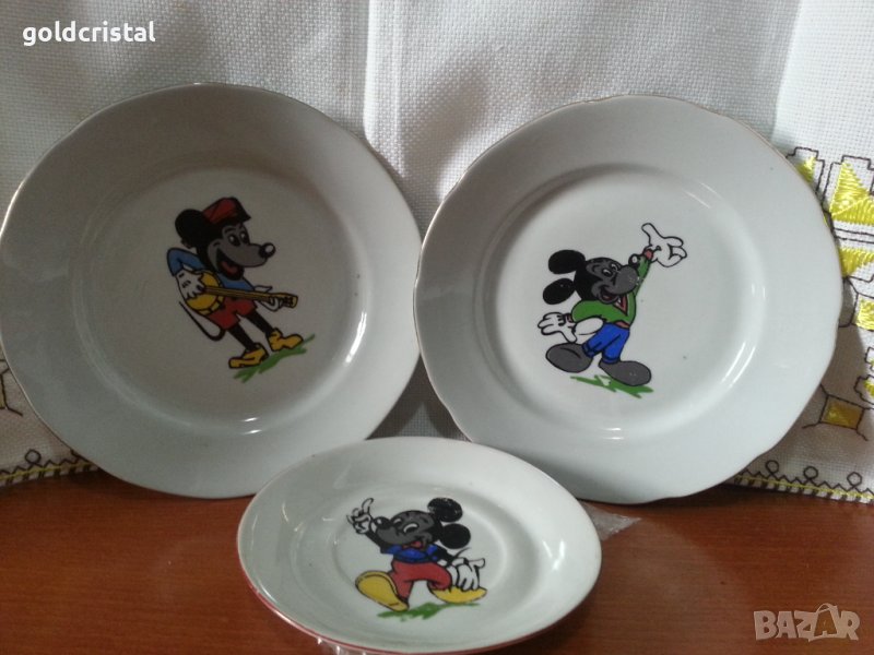 Стар български порцелан детски комплект за хранене , снимка 1