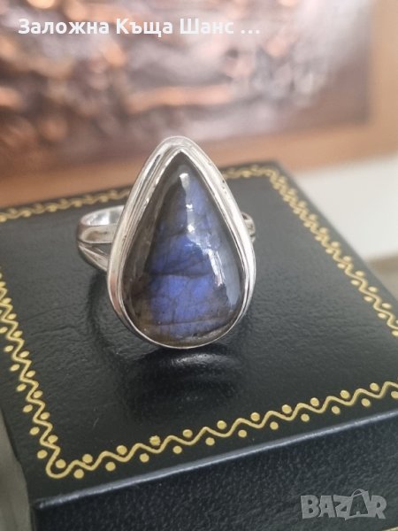 Сребърен пръстен 925 проба с лабрадорит, снимка 1