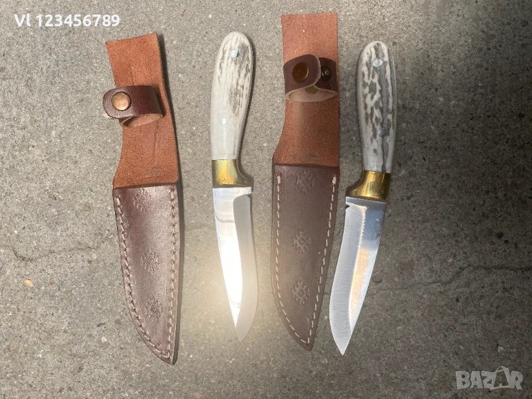 Стабилен, ръчно направен нож, чирени еленов рог 125 х 235 Турция, снимка 1