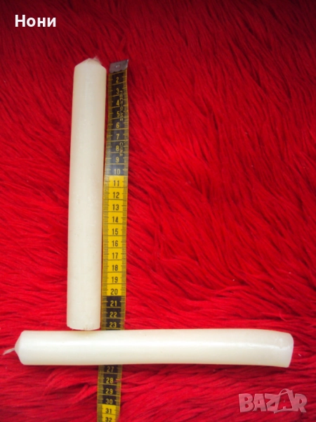 Стари дебели свещи от Соца 1982 година за бита, снимка 1