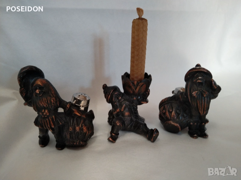 БРОНЗОВО ХАВАНЧЕ СЪЛФЕТНИК ПОСРЕБРЕНИ ПОСТАВКИ ЗА ПРИБУРИ, снимка 1