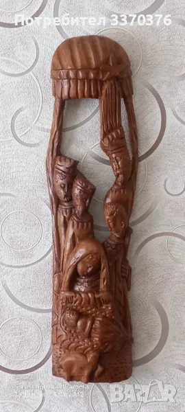 Пано за стена-дърворезба-"Богородица с младенеца", снимка 1