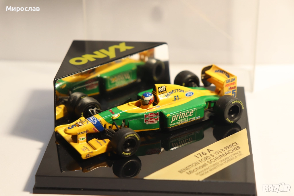 1:43 ONYX BENETON FORD MICHAEL SCHUMACHER БОЛИД ФОРМУЛА F1, снимка 1