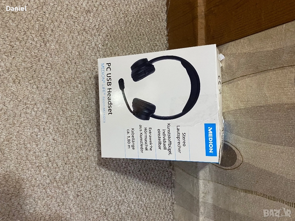 Хедсет / слушалки Medion LIFE E83265 – USB, Микрофон, Меки амбушюри, снимка 1