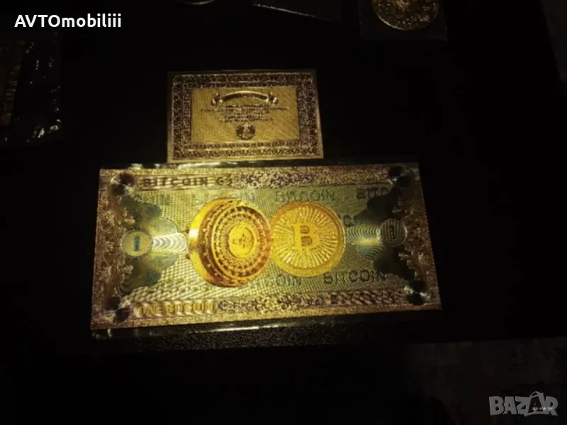 Банкнота позлатена с 24 карата злато със сертификат , снимка 1