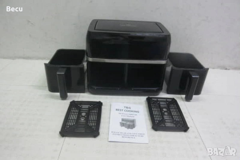 Двоен Air fryer T&G BEST COOKING - отделни LED дисплеи за всяка зона, снимка 1