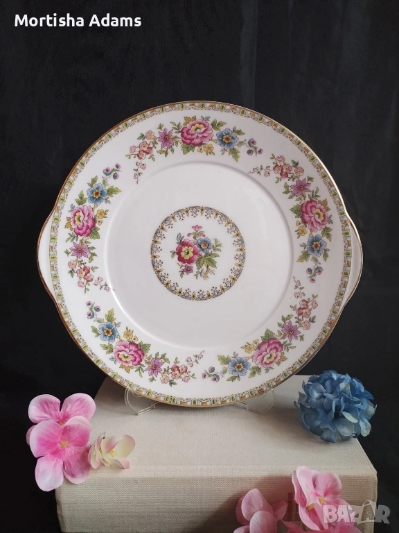 Винтидж английско плато- костен порцелан , снимка 1