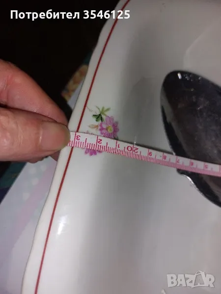 Квадратна салатиера + мерителна лъжица с улей, снимка 1