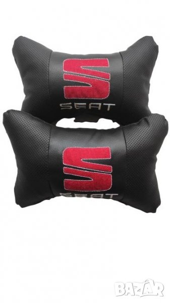 възглавнички за автомобил СЕАТ SEAT бродирани Кожа 2 броя, снимка 1