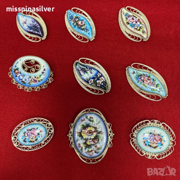 Брошки порцеланови ръчно рисувани, снимка 1