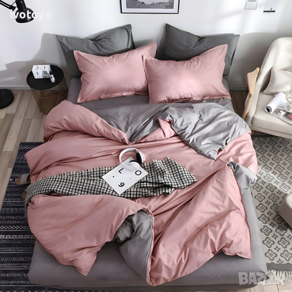 Двулицево спално бельо с два горни плика, 7 части - Код WS18378, снимка 1